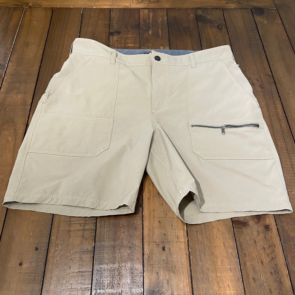 Hurley Mens Dri-FIT Worker Shorts Khaki Tan Ripstop Cargo Utility AV6841 Size 34